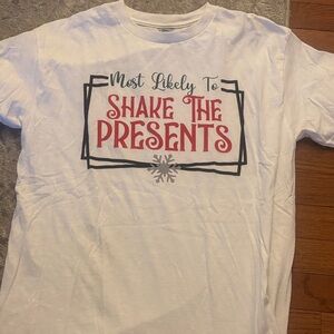 Gildan White Tee with Red and Black Graphic